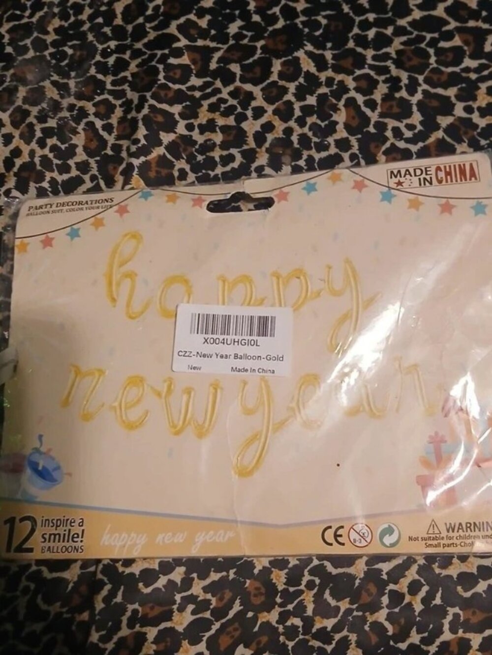 Happy New Year Gold Foil Balloon Banner Kit 12 Pieces Party Decoration NEW